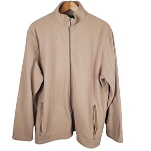 Men's Beige Zip-Up Fleece. 2XL. #0214